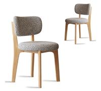 Mid Century Modern Velvet Dining Chairs Set of 4 Thick Flannel Fabric Cushioned Wood Dining Chairs No Armrests Stylish Kitchen & Dining Room Furniture Black & White Design