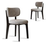 Mid Century Modern Velvet Dining Chairs Set of 4 - Thick Flannel Fabric, Integrated Sponge Cushion, No Armrests, Stylish Wood Dining Chairs for Kitchen & Dining Room - Gray