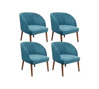 Mid Century Modern Velvet Swivel Armchair Covers - 4PCS Stretch Slipcovers for Accent Chairs Wingback Dining & Living Room Furniture Protection