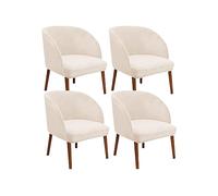 Mid Century Modern Velvet Swivel Armchair Covers - Stretch Slipcovers for Accent Chairs Dining Living Room and Home Vanity - 4PCS Curved Back Protector Set