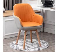 Mid Century Modern Velvet Upholstered Desk Chair Swivel Wooden Dining Chair Stylish Comfortable Office Armchair for Makeup Vanity No Wheels