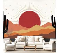 Mid-Century Modern Wall Mural Wallpaper, Sun Mountain Wallpaper Decorative Wall Mural for Bedroom Study Living Room Home Decor Photo, 400 x 280 cm(W x H)