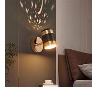 Mid Century Modern Wall Sconce - Projection Stars, Dimmable LED, Adjustable Arm, for Bedroom - Ideal for Kids Room, Boys & Girls
