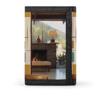 Mid Century Modern Wallet,Credit Card Holder,Three-fold Wallet for Passport Covers, Purse Passport Bag for Men Women