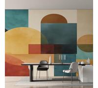 Mid Century Modern Wallpaper, Abstract Geometry Wall Mural for Living Room, Bedroom, Non-Woven Wall Paper Decoration, Photo Wallpaper & Home Decor, 150x105 cm (WxH) K-MZ&40