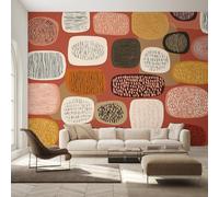 Mid Century Modern Wallpaper, Boho Geometric Abstract Wallpaper, Photo Wall Paper for Bedroom Living Room, Wall Mura, Home Decor, 400 x 280 cm C&-IO