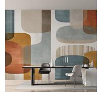 Mid Century Modern Wallpaper for Living Room & Bedroom & Hallway, Non-Woven Abstract Geometric Mural Wallpaper, Wall Mural Wall Decoration 350 x 256 cm (WxH) K-MZ&1