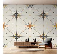 Mid Century Modern Wallpaper for Living Room, Retro Atomic Wall Mural, Non-Woven Photo Wallpaper for Bedroom, Home Decor Wall Paper 300 x 210 cm (W x H) Y&W67