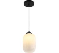 Mid Century Modern White Oval Glass Pendant Light - Rdic -Light Brushed Brass Fixture for Dining Room, Kitchen Island, Mini Globe Hanging Lighting Decor Black-d