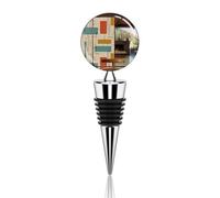 Mid Century Modern Wine Stopper, Sturdy and Reusable, Wine Saver to Keep Fresh, Zinc Alloy Bottle Sealing, Exquisite Leakproof Wine Preserver