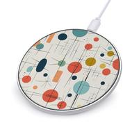 Mid Century Modern Wireless Charger Fast Charging Pad 10W Qi Certified Wireless Charging Pad for Most Enabled Phones Portable Slim