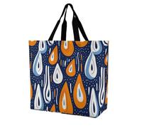 Mid Century Modern with Drop Shapes Novelty Women's Shoulder Tote Bag Shopping Bags Reusable Lightweight Grocery Handbags Travel Storage Pouch