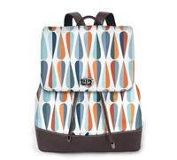 Mid Century Modern with Drop Shapes Print Women Backpack Waterproof Anti-Theft Lightweight Pu Fashion Leather Nylon School Shoulder Bag Travel Backpack