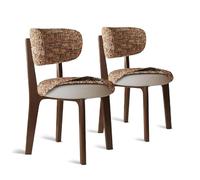 Mid Century Modern Wood Dining Chairs Set of 2 with Removable Seat CushionsStylish Fabric Chairs for Kitchen & Living Room Perfect for Home Dining Decor