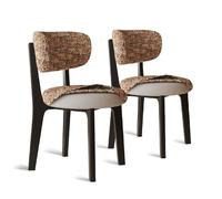 Mid Century Modern Wood Dining Chairs Set of 2 with Removable SeatCoversStylish Fabric Dining Chairs for Kitchen & Living Room Decor