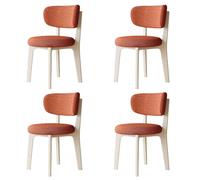 Mid Century Modern Wooden Dining Chairs Set of 2/4/6Upholstered Cotton & Linen Fabric Removable & Washable Covers for Kitchen & Living Room Stylish & Comfortable Seating