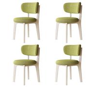 Mid Century Modern Wooden Dining Chairs Set of 2/4/6Upholstered Cotton & Linen Removable Washable Covers for Kitchen & Living RoomStylish Comfort & Durability