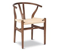 Mid-Century Modern Y Chair Set, Solid Wood Wishbone Dining Chairs with Hemp Seat, Armrest Design for Stylish Home Furniture
