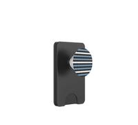Mid-Century Modern Zig Zag Stripe Charcoal Gray, Blue, White PopSockets PopWallet for MagSafe