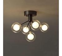 Mid Century Molecule Magic Bean Ceiling Lamp Semi Flush Mount Chandelier Antique Brass Light Fixture Ceiling Light for Bedroom Living Room Farmhouse