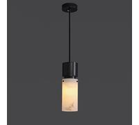 Mid Century Natural Alabaster Marble Bedside Pendant Light Minimalist Kitchen Island Hanging Lamp Nordic Creativity Cylindrical Brass Dining Room Chandelier For Living Room Dining Table