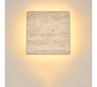 Mid Century Natural Travertine Wall Sconce Modern Vintage Bathroom Vanity Light Wabi Sabi Led Wall Mount Bedside Lamp Children Room Wall Light Fixture for Hotel Room Hallway Home Decor