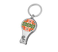 Mid-Century Pink Green Orange Flowers Boho Nail Clippers Toenail Clipper Cutters Professional Nail Trimmer Nail Cuticle Cutter for Women Men