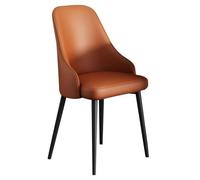 Mid Century PU Leather Dining Chair - Stylish Metal Leg Dining Room Chair for Home Kitchen Cafe Restaurant Living Room - Comfortable Guest Seating