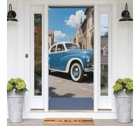 Mid Century Retro Drop Welcome Door Covers Decorative 71x35 Inch Spring Summer Door Cover Easter Porch Garden Banner Sign Photography Background Party Backdrop for Indoor Outdoor Home Decor