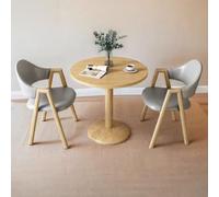 Mid Century Round Dining Table & Chair Set for 2 Small Cle Office Table with Metal Legs Perfect for Coffee Shops Beau Salons and Cozy Dining Rooms.