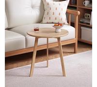 Mid-Century Round Side Table, Solid Wood Coffee Table, Multifunctional Decorative End Table for Living Room, Bedroom, Balcony,