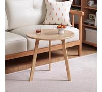 Mid-Century Round Side Table, Solid Wood Coffee Table, Multifunctional Decorative End Table for Living Room, Bedroom, Balcony,