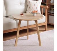 Mid-Century Round Side Table, Solid Wood Coffee Table, Multifunctional Decorative End Table for Living Room, Bedroom, Balcony,