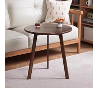 Mid-Century Round Side Table, Solid Wood Coffee Table, Multifunctional Decorative End Table for Living Room, Bedroom, Balcony,