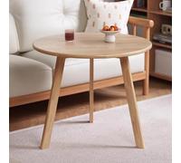 Mid-Century Round Side Table, Solid Wood Coffee Table, Multifunctional Decorative End Table for Living Room, Bedroom, Balcony,