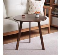 Mid-Century Round Side Table, Solid Wood Coffee Table, Multifunctional Decorative End Table for Living Room, Bedroom, Balcony,