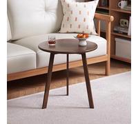 Mid-Century Round Side Table, Solid Wood Coffee Table, Multifunctional Decorative End Table for Living Room, Bedroom, Balcony,