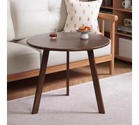 Mid-Century Round Side Table, Solid Wood Coffee Table, Multifunctional Decorative End Table for Living Room, Bedroom, Balcony,
