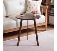 Mid-Century Round Side Table, Solid Wood Coffee Table, Multifunctional Decorative End Table for Living Room, Bedroom, Balcony,