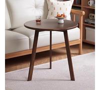 Mid-Century Round Side Table, Solid Wood Coffee Table, Multifunctional Decorative End Table for Living Room, Bedroom, Balcony,