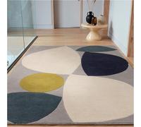 Mid Century Shapes Rug in 100% Wool Teal