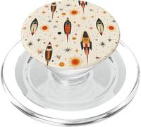 Mid Century Space Rocket Pattern - Vintage Atomic Starbursts PopSockets PopGrip for MagSafe