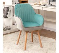 Mid Century Velvet Upholstered Dining Chair - Stylish Swivel Wood Armchair for Office or Vanity - Modern Accent Chair without Wheels - Comfortable and Elegant Design