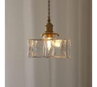 Mid Century Vintage Nordic Water Ripple Chandelier,Japanese Style Clear Ice Cube Glass Pendant Light,Indoor Adjustable Height Ceiling Light Fixture for Kitchen Island Dining Room(A) (C)