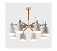 Mid Century Woodwork Pendant Light Nordic Children's Room Sputnik Chandelier Color Metal Branches Hanging Lamp Ceiling Light Fixtures for Dining Room Bedroom Living Room (Color : White, Size : 8-lig