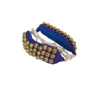 Mid-East Ankle Bells, 3-row on Blue Pad