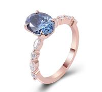 Mid Finger Rings, Matching Ring 4 Prongs with 2ct Oval Moissanite 9K Rose Gold Size X 1/2