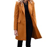 Mid Length Blazer Women Elegant Slim Fit Blazers Suit Plus Size Long Sleeve Ladies Casual Work Formal Jacket Business Smart Casual Trench Coats Single Breasted Blazer Cardigan Office Work Coffee