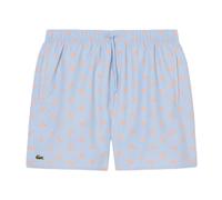 Lacoste Mid Length Crocodile Print Swim Trunks, Blue, Size L, Men Blue