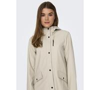 Mid-Length Hooded Coat Ecru